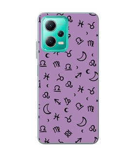 Funda para [ Xiaomi Redmi Note 12 5G ] Dibujo Esotérico [ 12 Signos del Zodiaco ] de Silicona Flexible para Smartphone