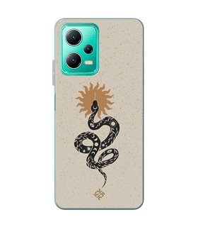 Funda para [ Xiaomi Redmi Note 12 5G ] Dibujo Esotérico [ Serpiente Esotérica y Signo Solar ] de Silicona Flexible