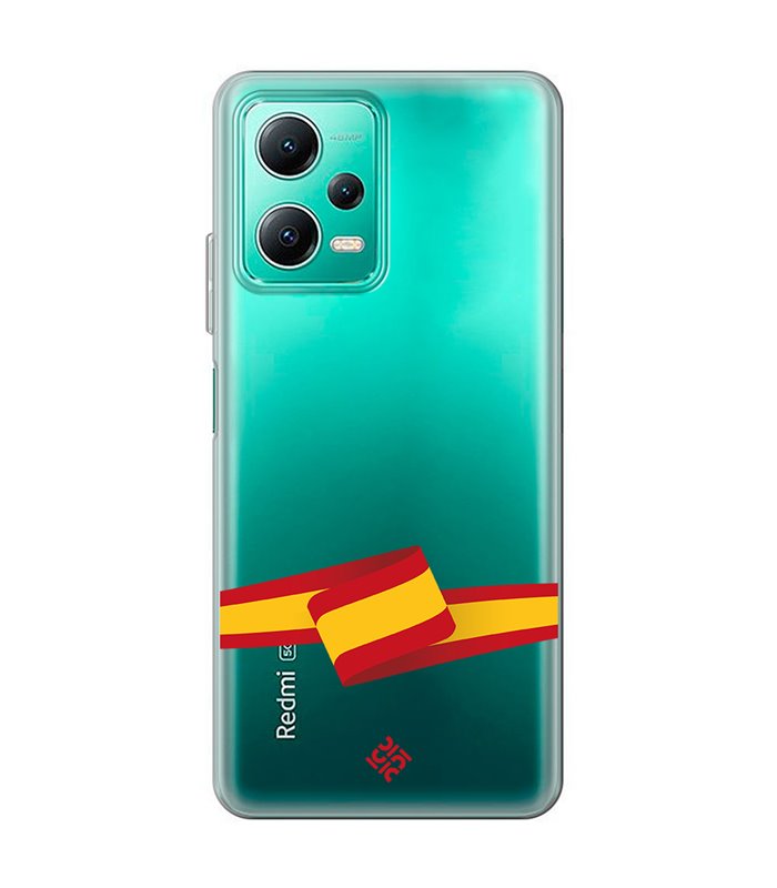 Funda para [ Xiaomi Redmi Note 12 5G ] Dibujo Auténtico [ Bandera España ] de Silicona Flexible para Smartphone