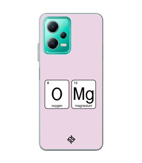 Funda para [ Xiaomi Redmi Note 12 5G ] Dibujo Frases Guays [ Oxigeno + Magnesio - OMG ] de Silicona Flexible