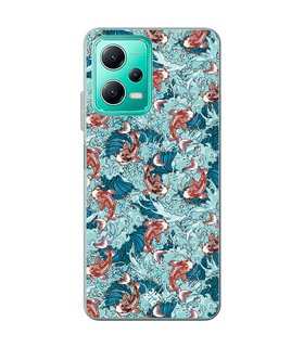 Funda para [ Xiaomi Redmi Note 12 5G ] Dibujo Japones [ Peces Koi ] de Silicona Flexible para Smartphone 