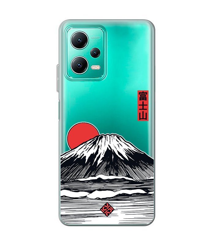 Funda para [ Xiaomi Redmi Note 12 5G ] Dibujo Japones [ Monte Fuji ] de Silicona Flexible para Smartphone 