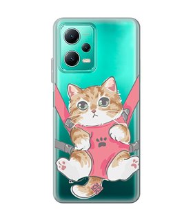 Funda para [ Xiaomi Redmi Note 12 5G ] Dibujo Mascotas [ Gatito Colgante ] de Silicona Flexible