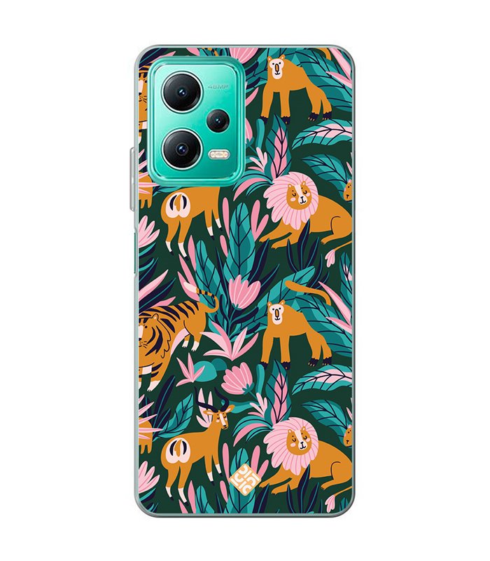 Funda para [ Xiaomi Redmi Note 12 5G ] Dibujo Mascotas [ Estampado Animales de Selva ] de Silicona Flexible