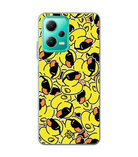 Funda para [ Xiaomi Redmi Note 12 5G ] Dibujo Mascotas [ Pegatinas Patito Cool ] de Silicona Flexible para Smartphone