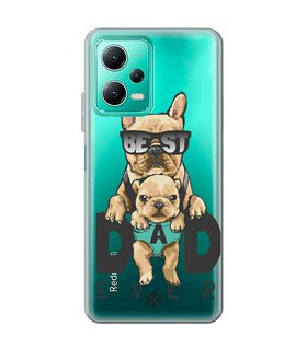 Funda para [ Xiaomi Redmi Note 12 5G ] Dibujo Mascotas [ Perro Bulldog - Best Dad Ever ] de Silicona Flexible