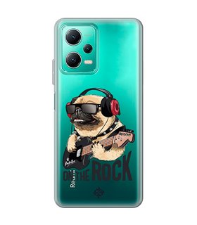 Funda para [ Xiaomi Redmi Note 12 5G ] Diseño Música [ Pug Perro con Auriculares ] de Silicona Flexible