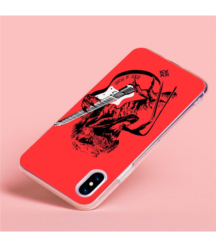 Funda para [ Xiaomi Redmi Note 12 5G ] Diseño Música [ Rock & Roar - Dinosaurio Tocando la Guitarra ] 