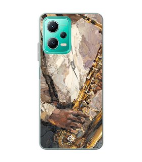 Funda para [ Xiaomi Redmi Note 12 5G ] Diseño Música [ Pintura - Tocando el Saxofón ] de Silicona Flexible