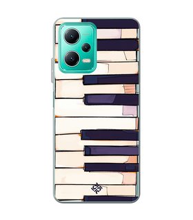 Funda para [ Xiaomi Redmi Note 12 5G ] Diseño Música [ Teclas de Piano ] de Silicona Flexible