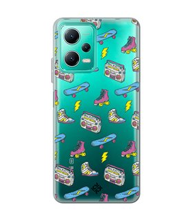 Funda para [ Xiaomi Redmi Note 12 5G ] Dibujo Tendencias [ Skate Patines Años 90 ] de Silicona