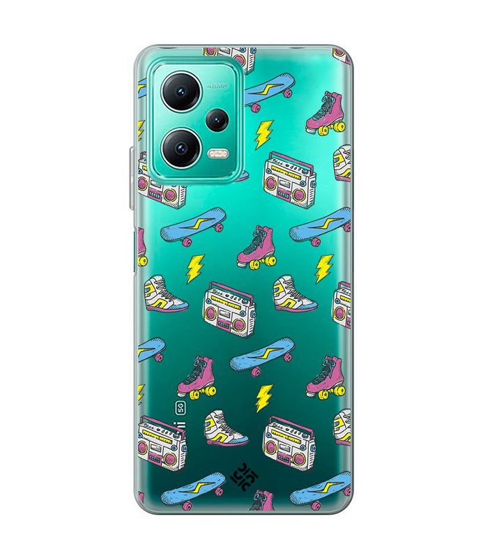 Funda para [ Xiaomi Redmi Note 12 5G ] Dibujo Tendencias [ Skate Patines Años 90 ] de Silicona