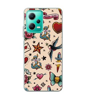 Funda para [ Xiaomi Redmi Note 12 5G ] Dibujo Tendencias [ Tatuajes Clásicos ] de Silicona Flexible