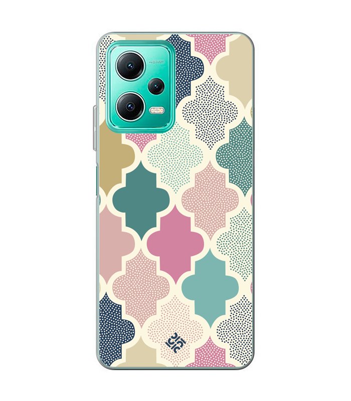 Funda para [ Xiaomi Redmi Note 12 5G ] Dibujo Tendencias [ Diseño Azulejos de Colores ] de Silicona Flexible 