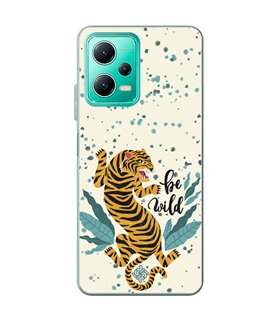 Funda para [ Xiaomi Redmi Note 12 5G ] Dibujo Tendencias [ Tigre - Be Wild ] de Silicona Flexible para Smartphone 