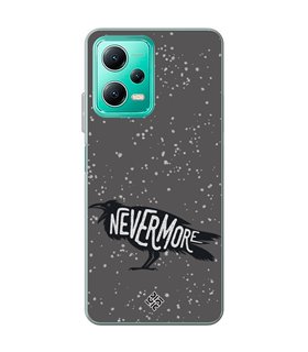 Funda para [ Xiaomi Redmi Note 12 5G ] Dibujo Auténtico [ Cuervo Never More ] de Silicona Flexible para Smartphone 