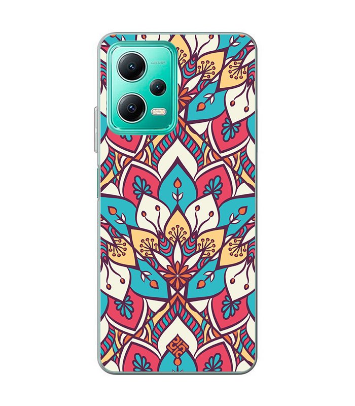 Funda para [ Xiaomi Redmi Note 12 5G ] Dibujo Auténtico [ Mosaico Floral Mandala ] de Silicona Flexible para Smartphone