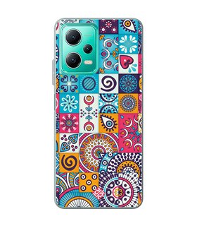 Funda para [ Xiaomi Redmi Note 12 5G ] Dibujo Auténtico [ Collage Mosaico Mandala ] de Silicona Flexible