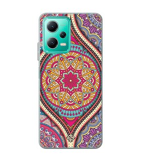 Funda para [ Xiaomi Redmi Note 12 5G ] Dibujo Auténtico [ Baldosa de Teja Mandala ] de Silicona Flexible