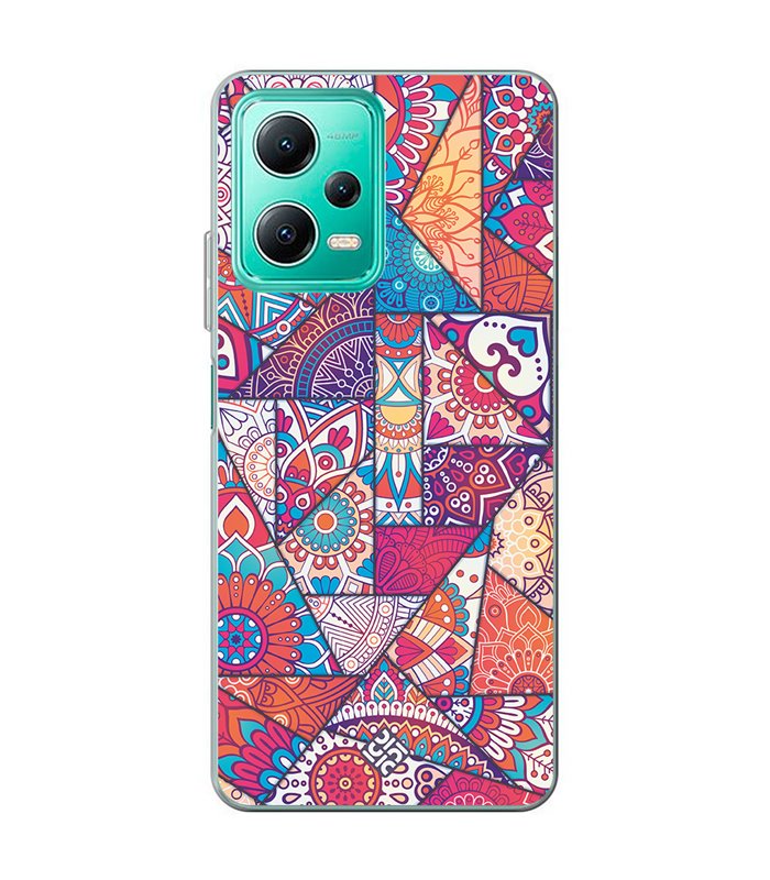 Funda para [ Xiaomi Redmi Note 12 5G ] Dibujo Auténtico [ Mosaico Vidriera Mandala ] de Silicona Flexible