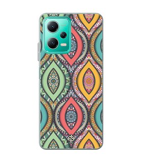 Funda para [ Xiaomi Redmi Note 12 5G ] Dibujo Auténtico [ Ojo de Hamsa Mandala ] de Silicona Flexible