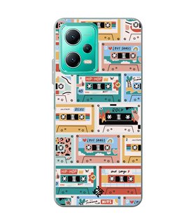 Funda para [ Xiaomi Redmi Note 12 5G ] Dibujo Auténtico [ Cintas de Cassette ] de Silicona Flexible