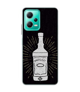 Funda para [ Xiaomi Redmi Note 12 5G ] Dibujo Auténtico [ Whiskey ] de Silicona Flexible para Smartphone