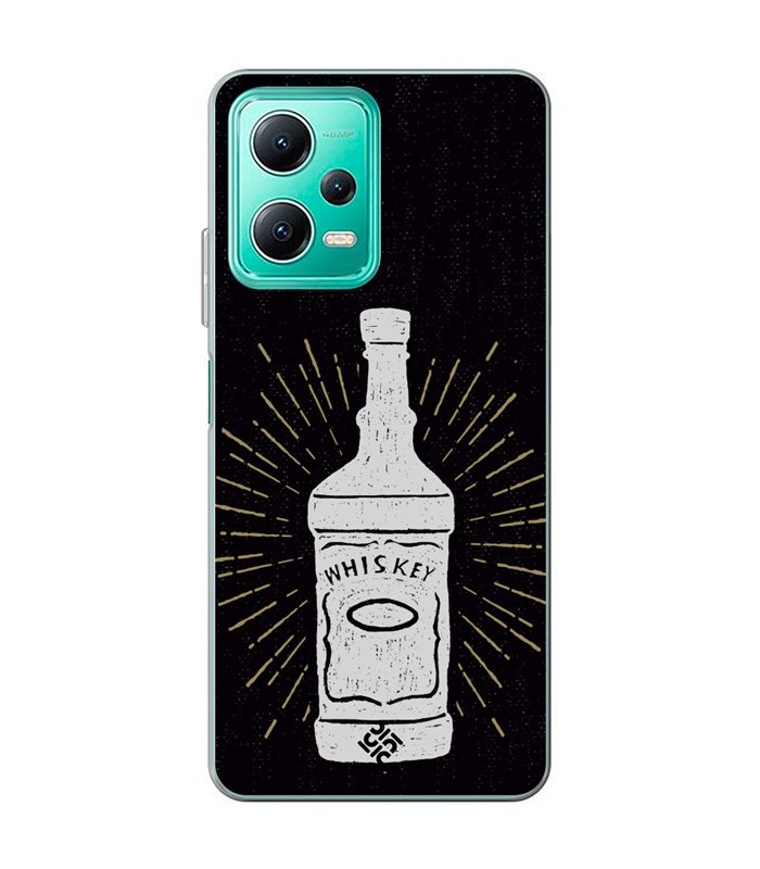 Funda para [ Xiaomi Redmi Note 12 5G ] Dibujo Auténtico [ Whiskey ] de Silicona Flexible para Smartphone