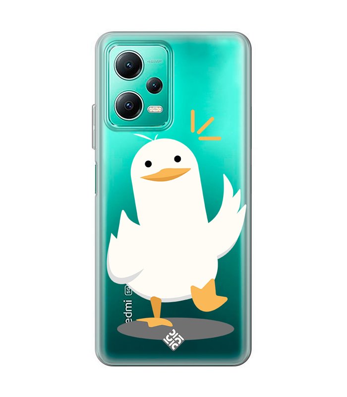 Funda para [ Xiaomi Redmi Note 12 5G ] Dibujo Auténtico [ Pato Caminando ] de Silicona Flexible para Smartphone 