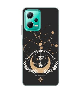 Funda para [ Xiaomi Redmi Note 12 5G ] Dibujo Zodiaco [ Signo Zodiacal - Sagitario ] de Silicona Flexible para Smartphone 