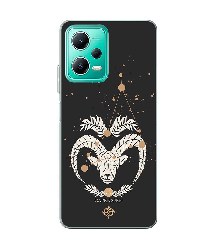 Funda para [ Xiaomi Redmi Note 12 5G ] Dibujo Zodiaco [ Signo Zodiacal - Capricornio ] de Silicona Flexible para Smartphone 