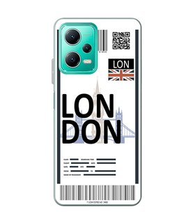 Funda para [ Xiaomi Redmi Note 12 5G ] Billete de Avión [ London ] de Silicona Flexible para Smartphone 