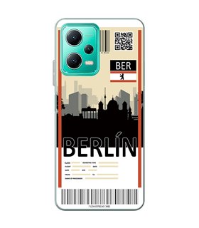 Funda para [ Xiaomi Redmi Note 12 5G ] Billete de Avión [ Berlín ] de Silicona Flexible para Smartphone 