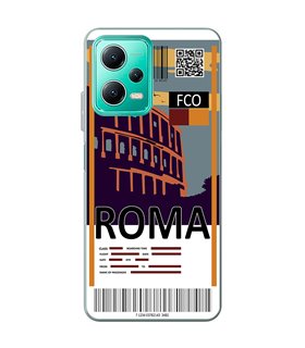 Funda para [ Xiaomi Redmi Note 12 5G ] Billete de Avión [ Roma ] de Silicona Flexible para Smartphone 