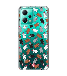 Funda para [ Xiaomi Redmi Note 12 5G ] Fondo Navidad [ Bear Dab ] de Silicona Flexible para Smartphone 