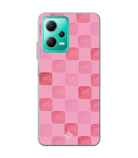 Funda para [ Xiaomi Redmi Note 12 5G ] Color del Año Magenta  Checkerboard Magenta - Patrón de Cuadrados - Estilo Acuarela 