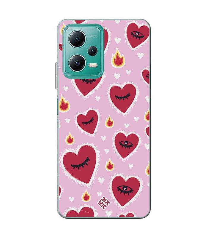 Funda para [ Xiaomi Redmi Note 12 5G ] Amor [ Corazon Llama Caliente Roaaar ] de Silicona Flexible para Smartphone