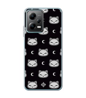 Funda para [ POCO X5 5G ] Dibujo Cute [ Gato Negro Lunar ] de Silicona Flexible para Smartphone