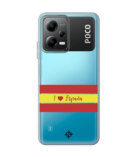 Funda para [ POCO X5 5G ] Dibujo Auténtico [ I Love España ] de Silicona Flexible para Smartphone