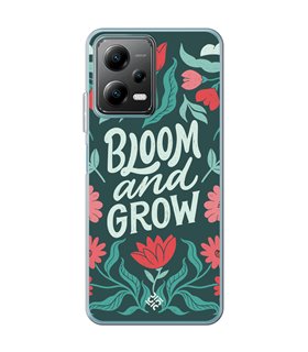 Funda para [ POCO X5 5G ] Dibujo Frases Guays [ Flores Bloom and Grow ] de Silicona Flexible para Smartphone