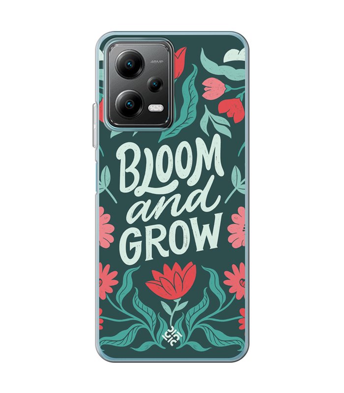 Funda para [ POCO X5 5G ] Dibujo Frases Guays [ Flores Bloom and Grow ] de Silicona Flexible para Smartphone
