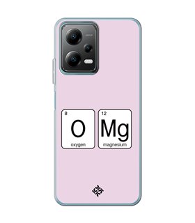Funda para [ POCO X5 5G ] Dibujo Frases Guays [ Oxigeno + Magnesio - OMG ] de Silicona Flexible