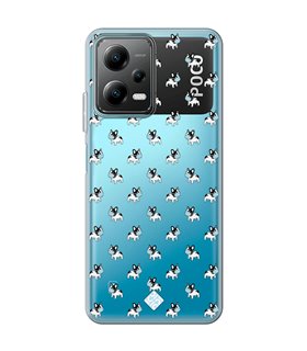 Funda para [ POCO X5 5G ] Dibujo Mascotas [ Bulldog Frances con Mascarilla ] de Silicona Flexible