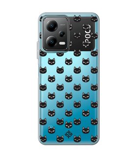 Funda para [ POCO X5 5G ] Dibujo Mascotas [ Gato Negro ] de Silicona Flexible para Smartphone 