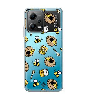 Funda para [ POCO X5 5G ] Dibujo Mascotas [ Miel y Abejas ] de Silicona Flexible para Smartphone 