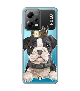 Funda para [ POCO X5 5G ] Dibujo Mascotas [ Perrito King ] de Silicona Flexible para Smartphone 