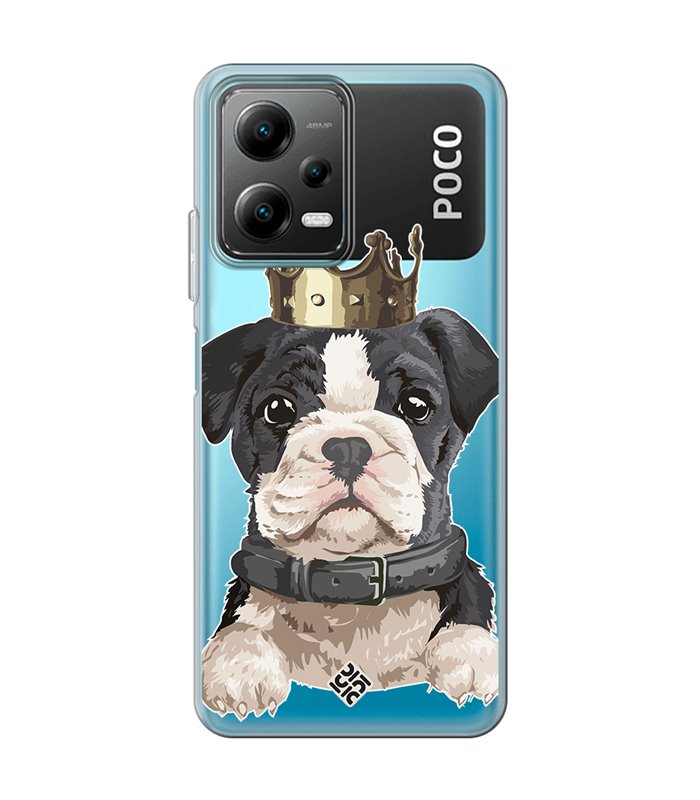 Funda para [ POCO X5 5G ] Dibujo Mascotas [ Perrito King ] de Silicona Flexible para Smartphone 