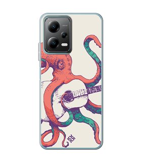 Funda para [ POCO X5 5G ] Diseño Música [ Pulpo Tocando la Guitarra ] de Silicona Flexible