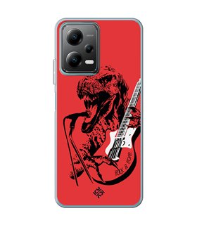 Funda para [ POCO X5 5G ] Diseño Música [ Rock & Roar - Dinosaurio Tocando la Guitarra ] 