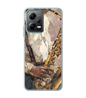 Funda para [ POCO X5 5G ] Diseño Música [ Pintura - Tocando el Saxofón ] de Silicona Flexible